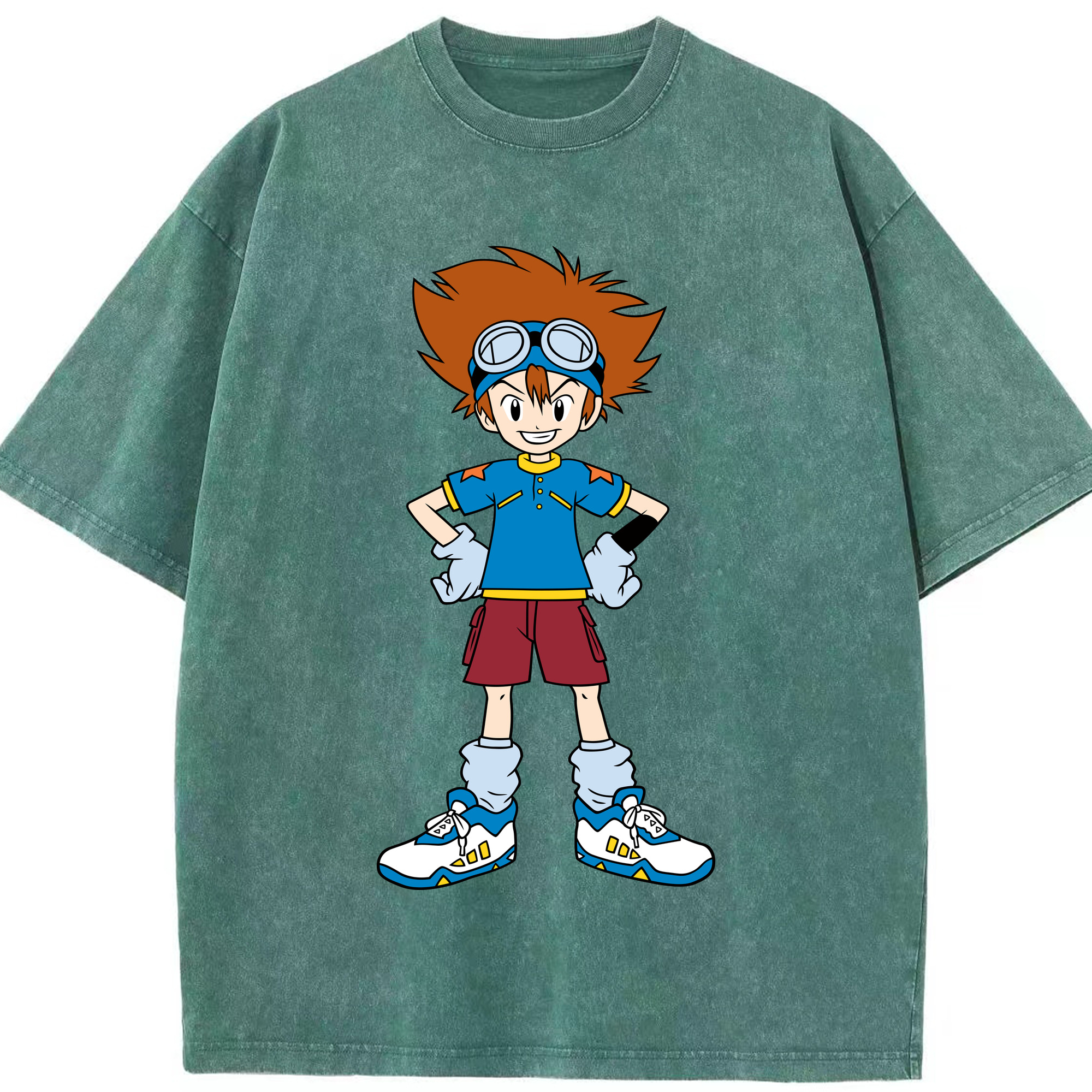（画像用） Digimon デジタルモンスター/デジモン 綿100% ヴィンテージ風 半袖Tシャツ（フロントプリント）